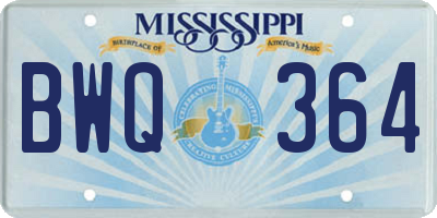 MS license plate BWQ364