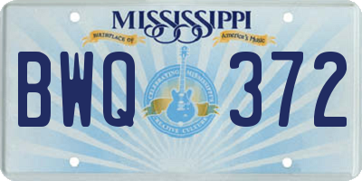 MS license plate BWQ372