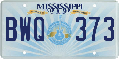 MS license plate BWQ373