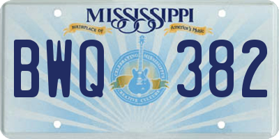 MS license plate BWQ382