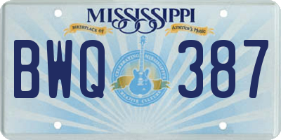 MS license plate BWQ387