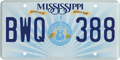 MS license plate BWQ388