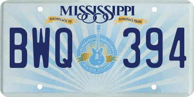 MS license plate BWQ394