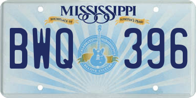 MS license plate BWQ396