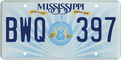 MS license plate BWQ397