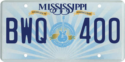 MS license plate BWQ400
