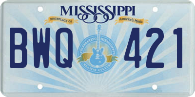 MS license plate BWQ421