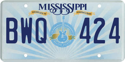 MS license plate BWQ424