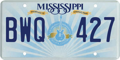 MS license plate BWQ427
