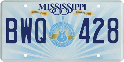 MS license plate BWQ428