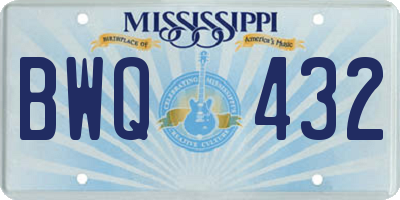 MS license plate BWQ432