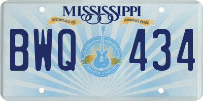 MS license plate BWQ434