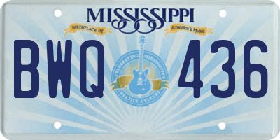 MS license plate BWQ436