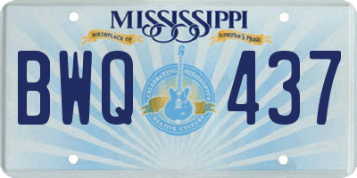MS license plate BWQ437