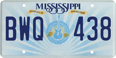 MS license plate BWQ438