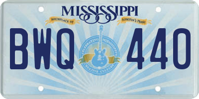 MS license plate BWQ440