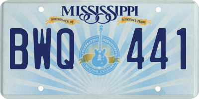 MS license plate BWQ441