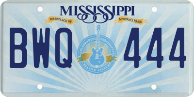 MS license plate BWQ444