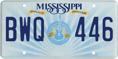 MS license plate BWQ446