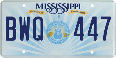 MS license plate BWQ447