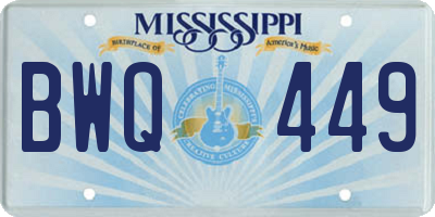 MS license plate BWQ449