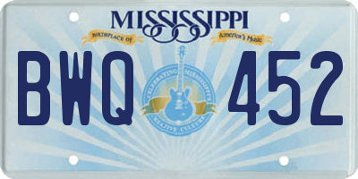 MS license plate BWQ452