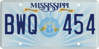 MS license plate BWQ454