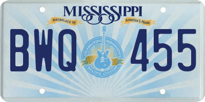 MS license plate BWQ455