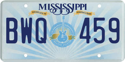 MS license plate BWQ459