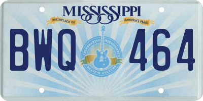 MS license plate BWQ464