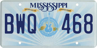 MS license plate BWQ468