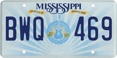MS license plate BWQ469