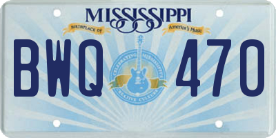 MS license plate BWQ470