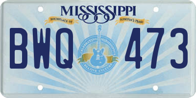 MS license plate BWQ473