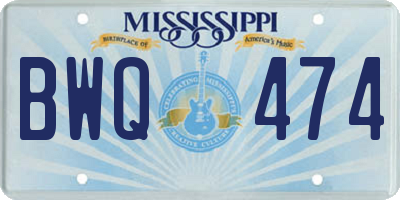 MS license plate BWQ474