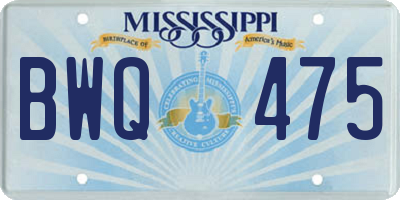 MS license plate BWQ475