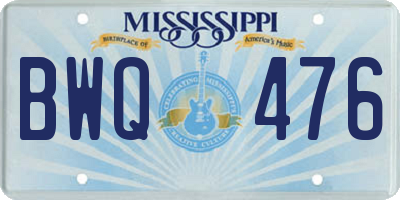 MS license plate BWQ476