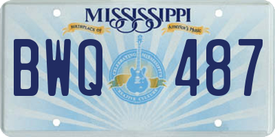 MS license plate BWQ487