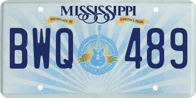 MS license plate BWQ489