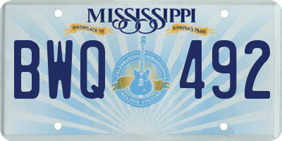 MS license plate BWQ492