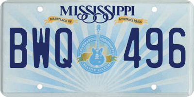 MS license plate BWQ496