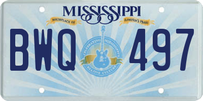 MS license plate BWQ497