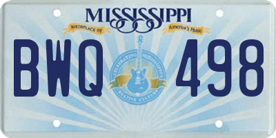 MS license plate BWQ498