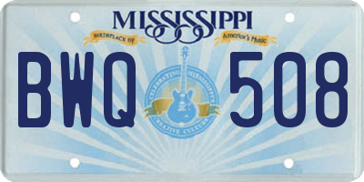 MS license plate BWQ508