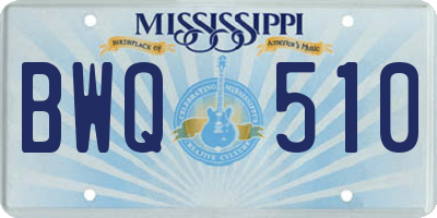 MS license plate BWQ510