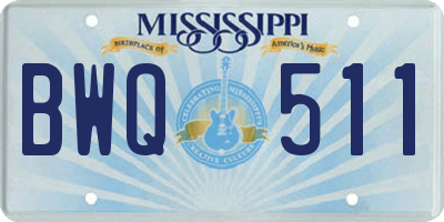 MS license plate BWQ511