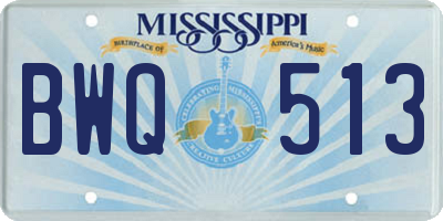 MS license plate BWQ513
