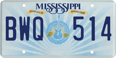 MS license plate BWQ514