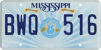 MS license plate BWQ516