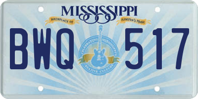 MS license plate BWQ517